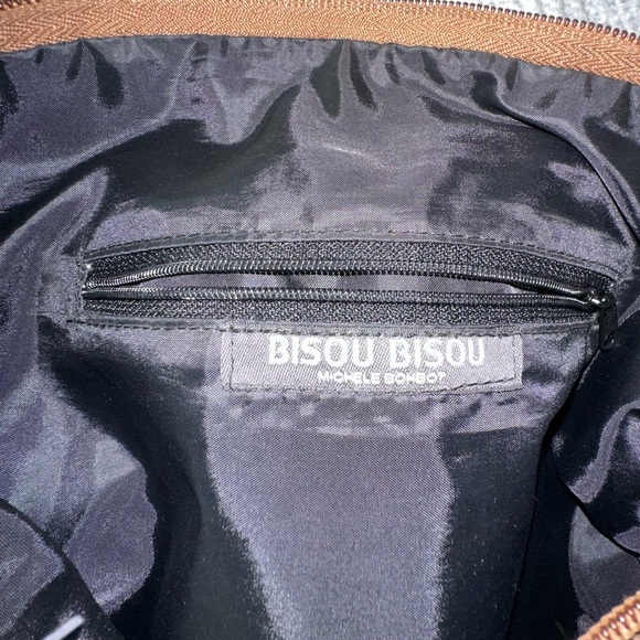 Bronze Faux Leather Embellished with Gold Studs- Bisou Bisou Satchel Bag - Picture 4 of 9